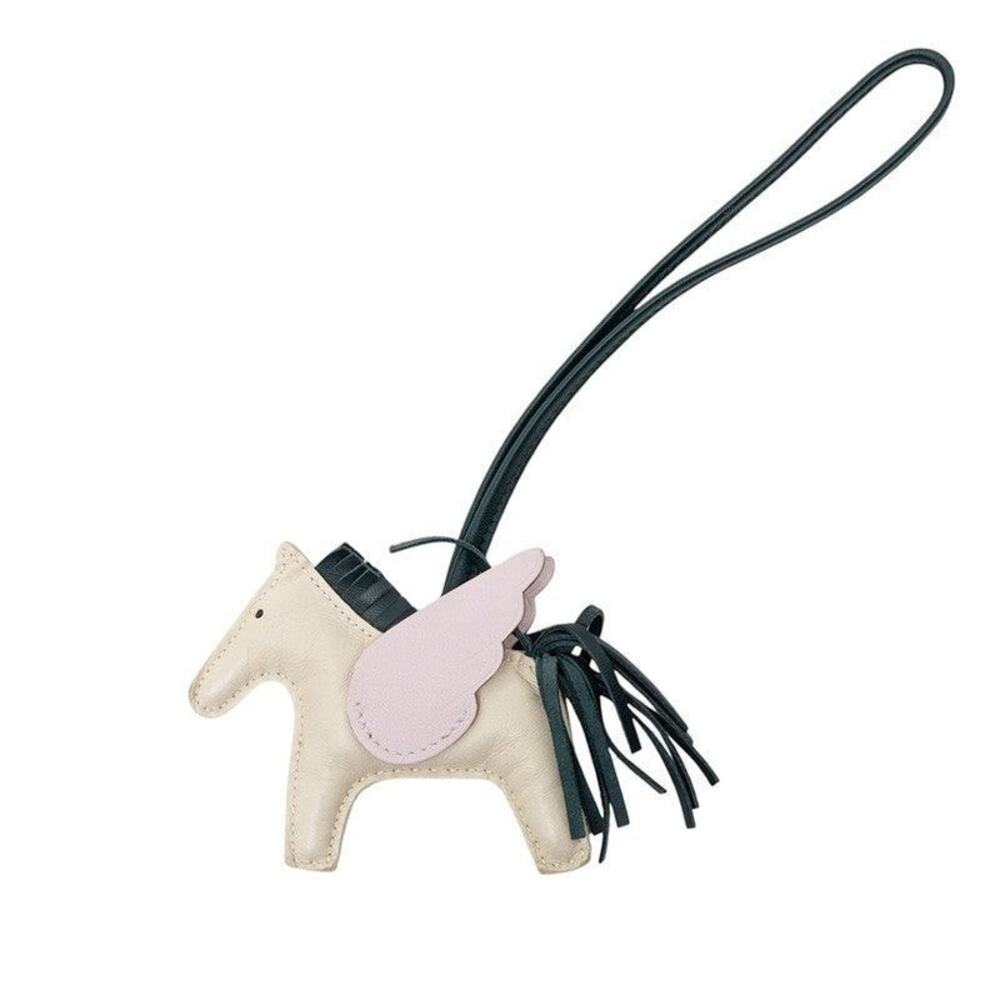 Hermes Rodeo PM Pegasus Bag Charm Craie Vert Cypress Mauve Pale Agneau Milo